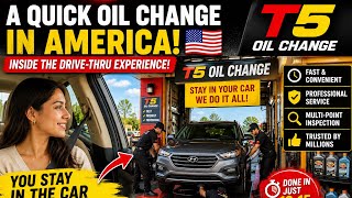 A Quick Oil Change in America 🇺🇸 | Inside the Drive-Thru T5 Oil Change Experience