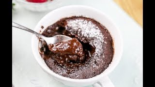 Vegan molten chocolate cake in a mug ready 2 minutes from start to
finish! nobody will believe that this lava was cooked the microwave!
for full r...