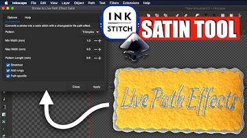 Ink/Stitch v3.0.0 Stroke to Live Path Effect Satin Tool | Easy Satin Stitch Feature in Inkscape