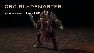 Orc Blademaster - Animated Fantasy Character for Unity (7 Animations, URP)