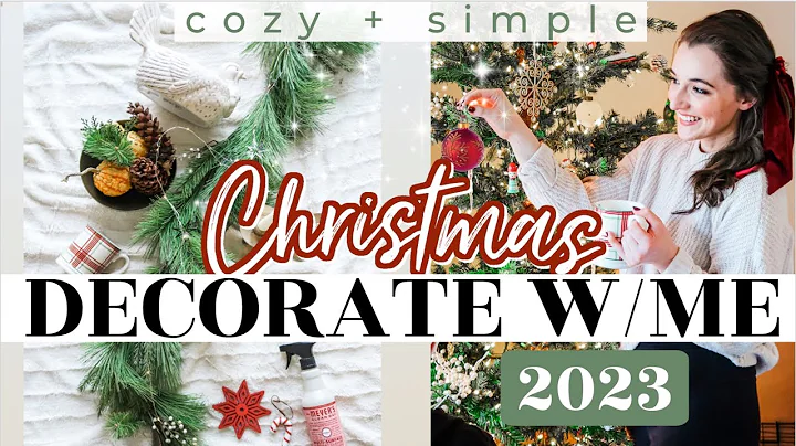 🎄CHRISTMAS DECORATE W/ ME 2023! | *cozy* simple vintage holiday decor ideas | cleaning motivation