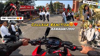 First Day in college with Loud Superbike  | Kawasaki z900 | Public reaction