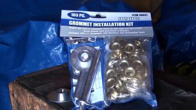 Silver Colored 103 pc 1/2 Grommet Installation Tool Kit 50 Washers Repair  Tarps