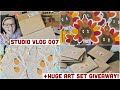 huge art haul/giveaway + new shop opening 🍁 | studio vlog 007 |