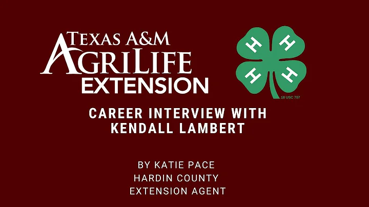 Agriculture Career Interview- Kendall Lambert, Co ...