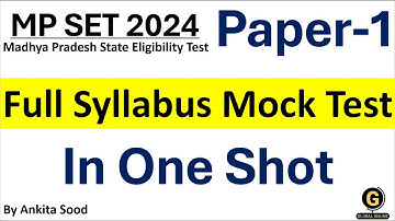 Expected MCQs for MPSET 2024 Paper 1 Preparation|Full Syllabus Mock Test for Madhya Pradesh SET Exam