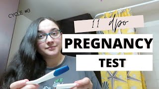 Live Pregnancy Test At 11 Dpo || Faint lines and false positives || TTC Baby #3 Cycle 13