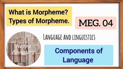 What is Morpheme?/Types of Morpheme/ Morphology @HappyLiterature #englishliterature .