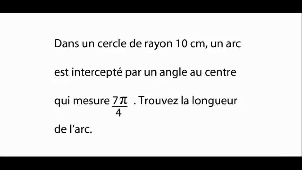 Exercice mathématique -- Mesure de la longueur de l'arc d'un cercle