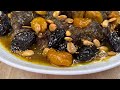 Recette ramadan 2024  tajine de viande aux pruneaux abricots secs et amandes grilles