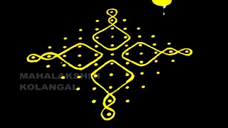 simple 11x1 dots #SIKKU KOLAM //11x1  dots muggulu ,Simple #rangoli // மகாலட்சுமி கோலங்கள்