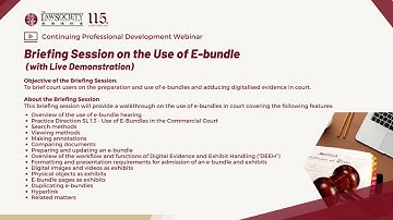 (Webinar) Briefing Session on the Use of E-bundle (with Live Demonstration)