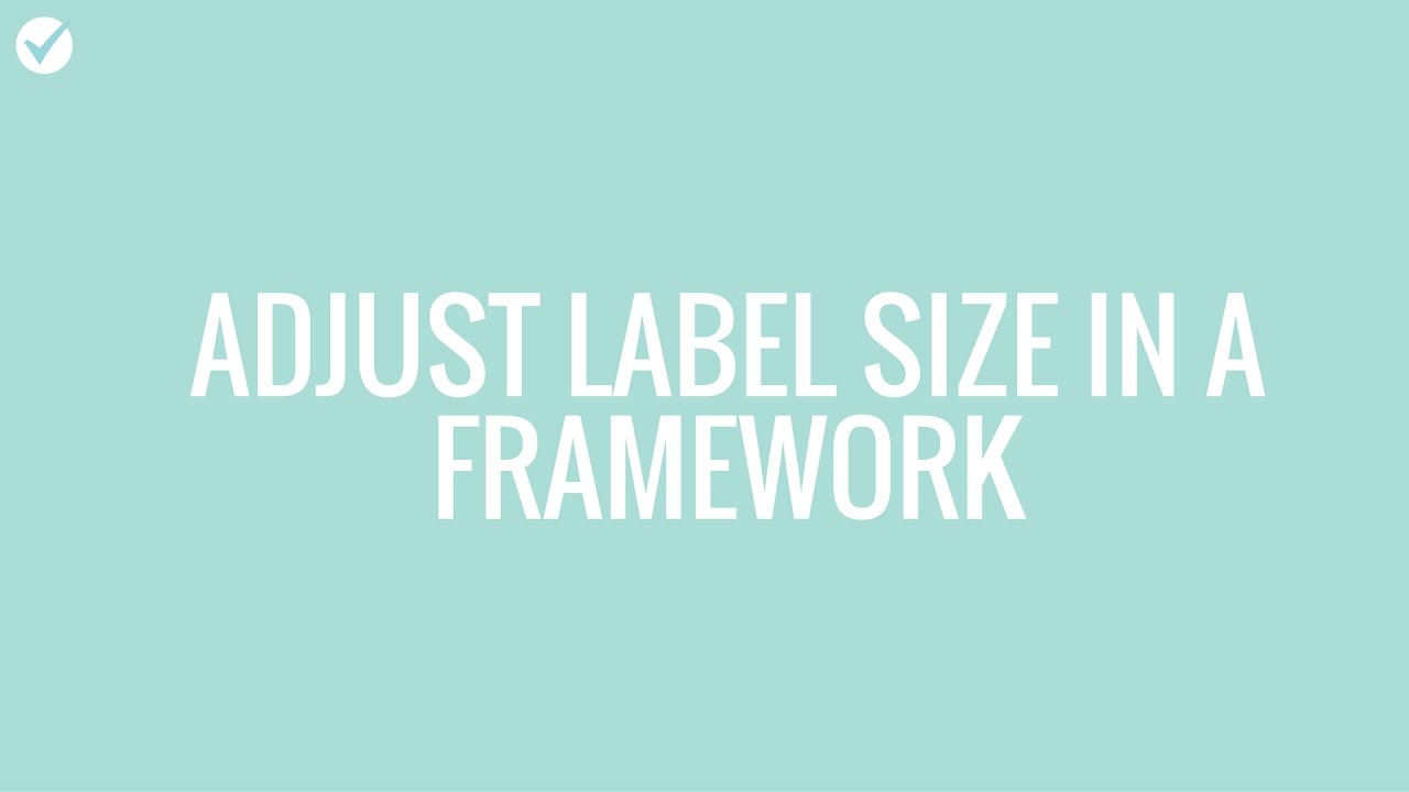 How to Adjust Label Size in a Framework - YouTube
