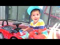 Car Wash with Cleaning Toys and Power Wheels Cars like Cocomelon Washing Motorcycle 어린이 인기영어동요