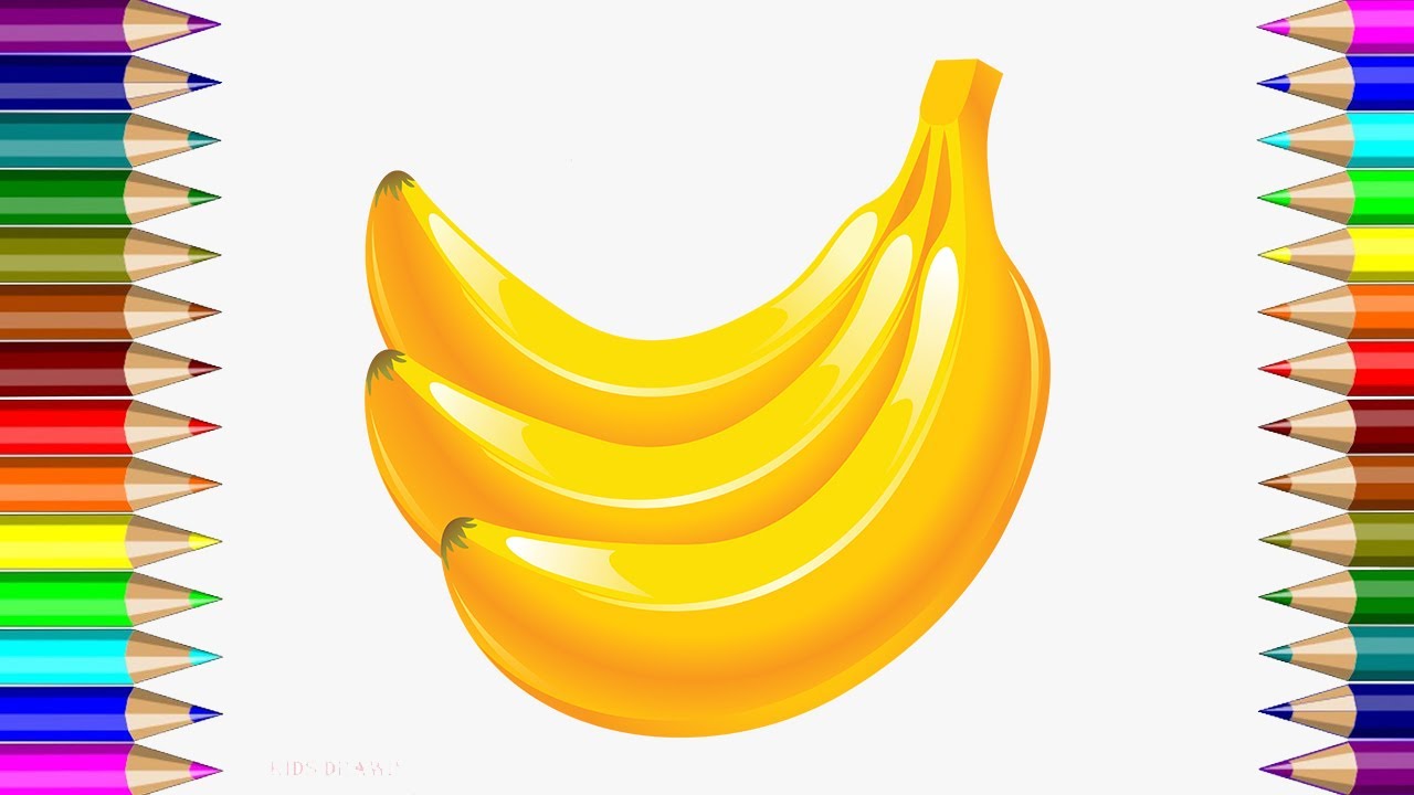 Draw a banana for the kids | Рисуем банан детям | बच्चों के लिए एक केला ...