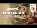 Habitación isométrica en blender desde cero