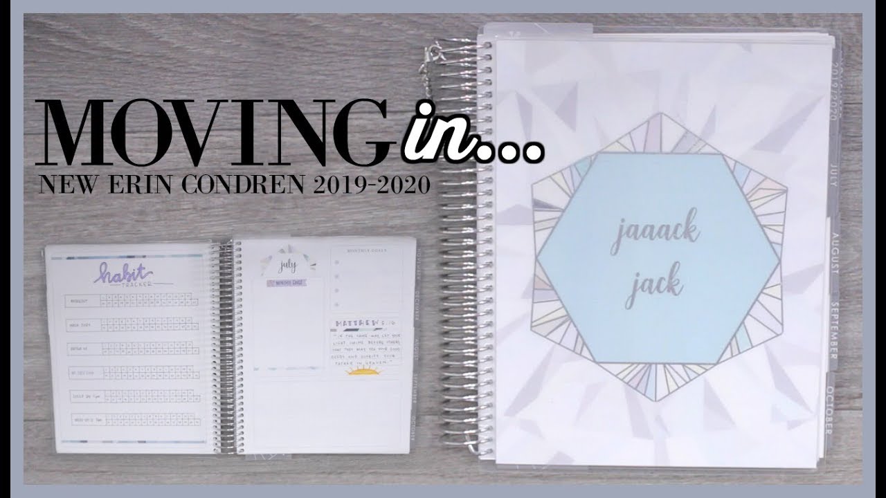 Moving Into My NEW Erin Condren LifePlanner 2019-2020 / My Planner Set ...