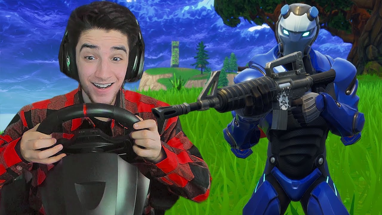 Playing Fortnite with a Steering Wheel YouTube
