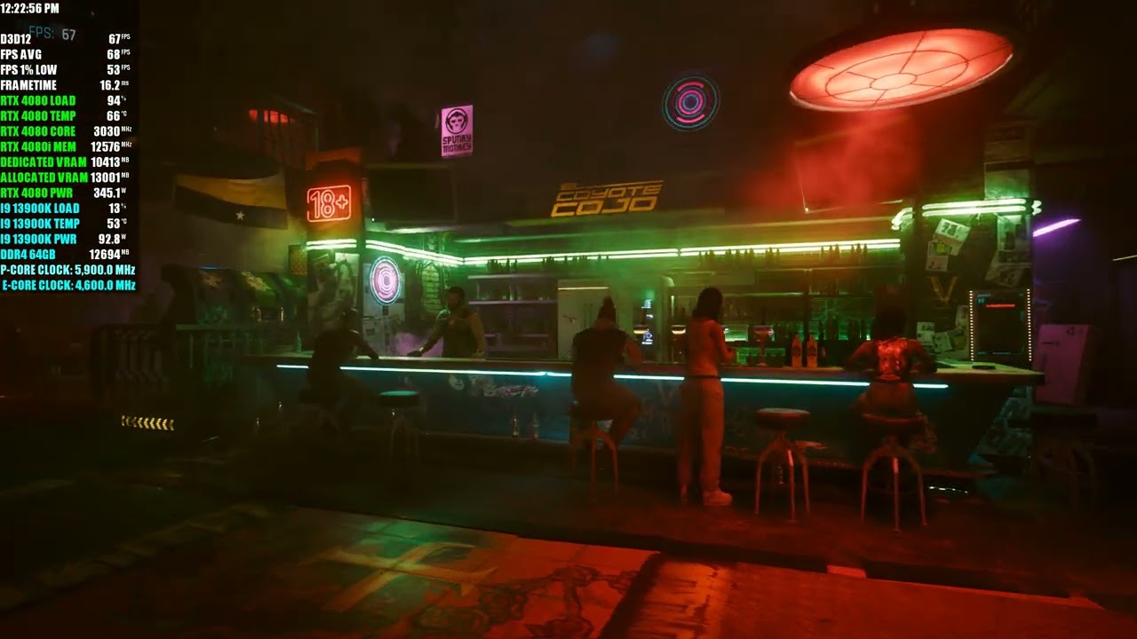 RTX 4080 | 13900K | Cyberpunk 2077 Ultra Settings 4k DLSS 3 Performance RTX Overdrive