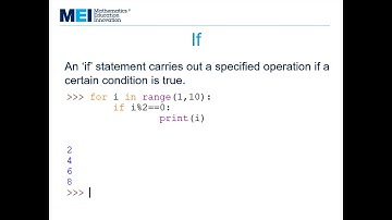 MEI FPT: Number Theory 1 - Programming: For and If statements