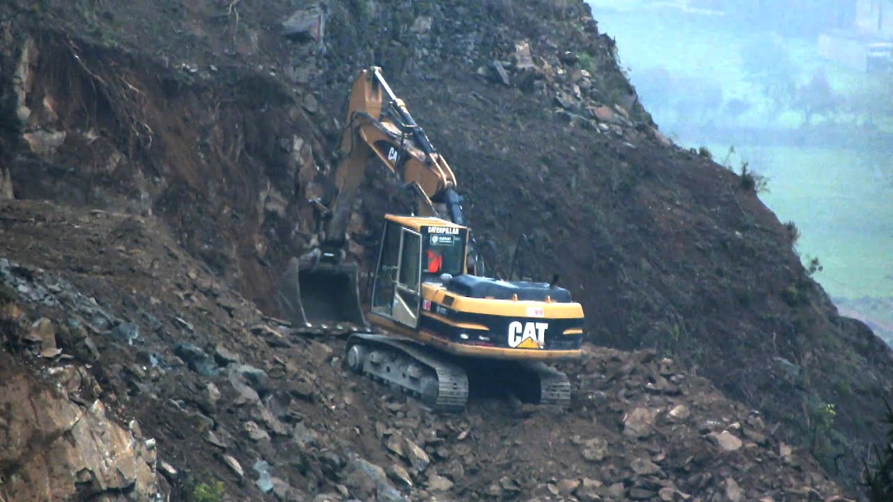 Cat 320C SVA Digging Rocks On Mountain Side YouTube