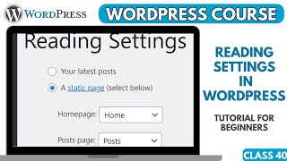How to Find & Edit Reading Settings in WordPress : WordPress Reading Settings Tutorial for Beginners