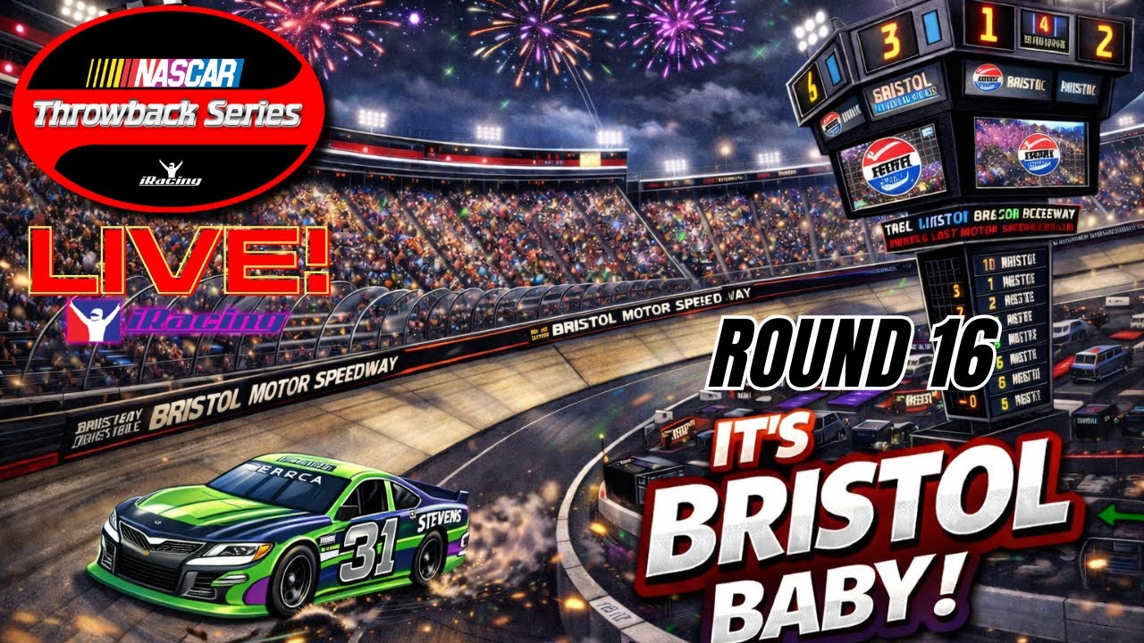 [LIVE] NASCAR Throwback Series - Round 16 - Bristol - iRacing