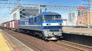 1070レ　EF210-154牽引コンテナ貨物列車　尾張一宮を通過！
