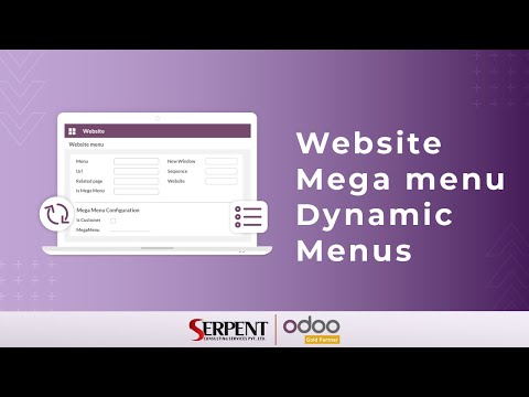 Website Mega menu Dynamic Menus - SerpentCS Odoo Gold Partner #odoo #website #development