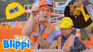 blippi s excavator race against time blippi learns construction