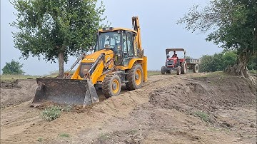 Jcb 3dx eco working with Mahindra yuvo tech plus 575 !! Villageforwork !! Tractor video