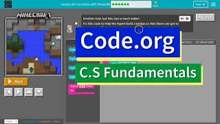 Code.org Express Lesson 20.7 Functions in Minecraft | Answers Explained | Course E Lesson 10.7