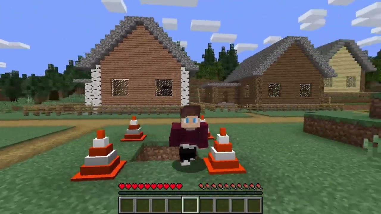 Почему эта яма ограждена конусами в Майнкрафте?! | #minecraft