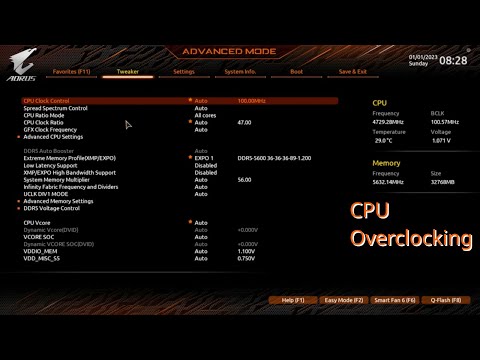 Разгон процессора на материнской плате B650 Aorus Elite