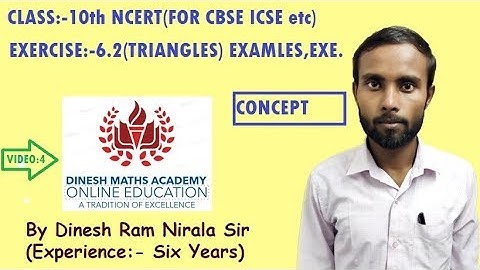 NCERT SOLUTION CLASS 10TH TRIANGLE CONVERSE THALES THEOREM EX-6.2 CBSE ICSE V4 DINESH RAM NIRALA SIR