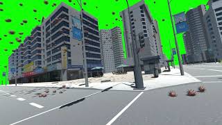 Corona Virus Spread Simulation In A City Green Screen