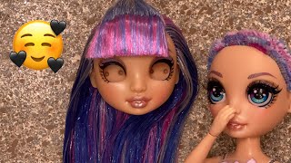 Giving A Thrifted Violet Willows Doll A Makeover + Eye Swap | Rainbow High | Zombiexcorn