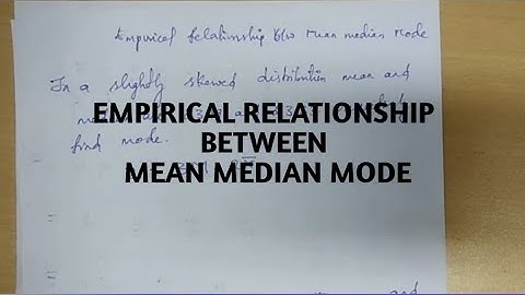 Empirical relationship between Mean Median and Mode