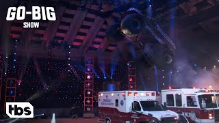 Go Big Show: Monster Truck Performer Jumps Over 2 Ambulances (Clip) | TBS