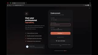 Tenurr: Complete User Signup | Tenurr is your private, lifelong career ledger.