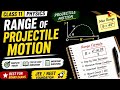 🔥 Projectile Motion Range Formula Explained Easily | Boards + JEE