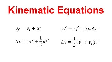 The Kinematic Equations (Physics)