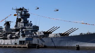 Follow the historic USS New Jersey battleship on its way down the Delaware River