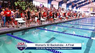Women’s 50y Back A Final | 2019 NCSA Spring Swimming Champs