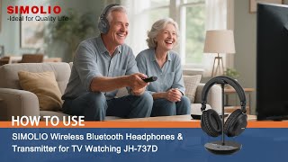How to Use SIMOLIO JH737D1 Plus Wireless Bluetooth Headphones for TV Watching