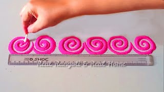 Simple border rangoli designs for beginners | Simple and beautiful border rangoli | RR&RH screenshot 5