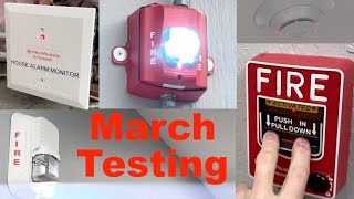 March testing, Fire Alarm, Emergency Generator and Lighting.