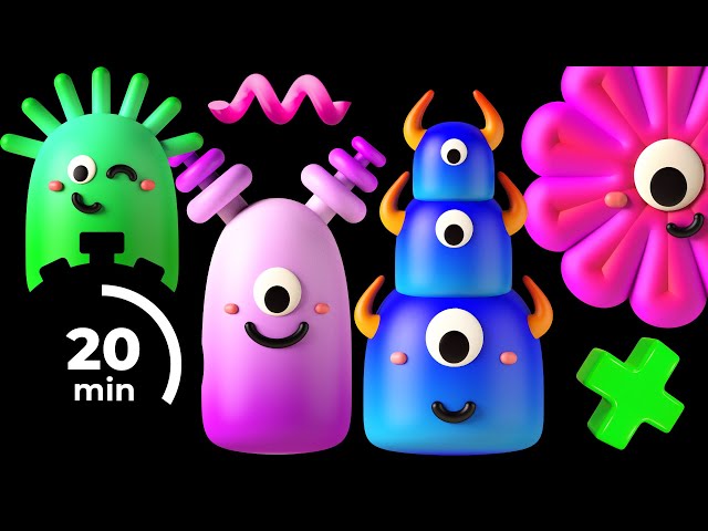 3D Creature Fun! High Contrast Baby Sensory Video class=