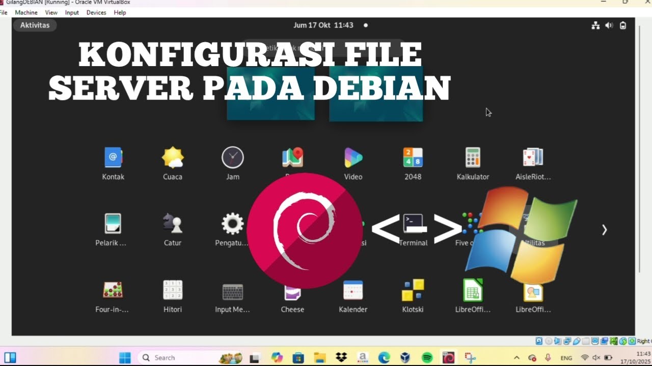 Cara Konfigurasi FILE SERVER PADA DEBIAN MENGGUNAKAN SAMBA - YouTube