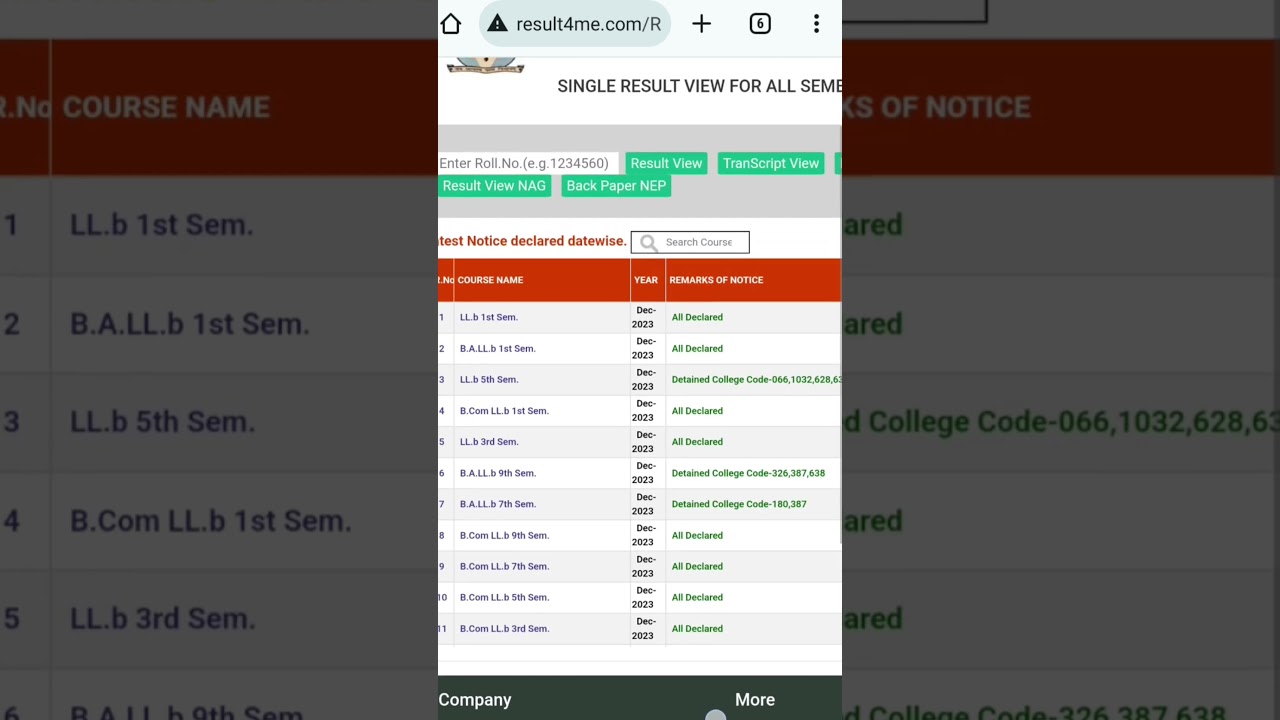 CCS University LLb (Semester -1) Dec 2023 Exam Result Declared 🤗 